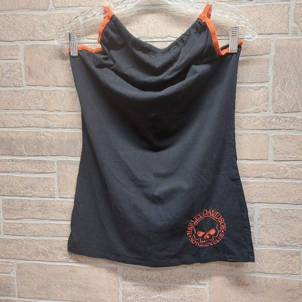 Harley-Davidson Black Tank Top with Orange Trim